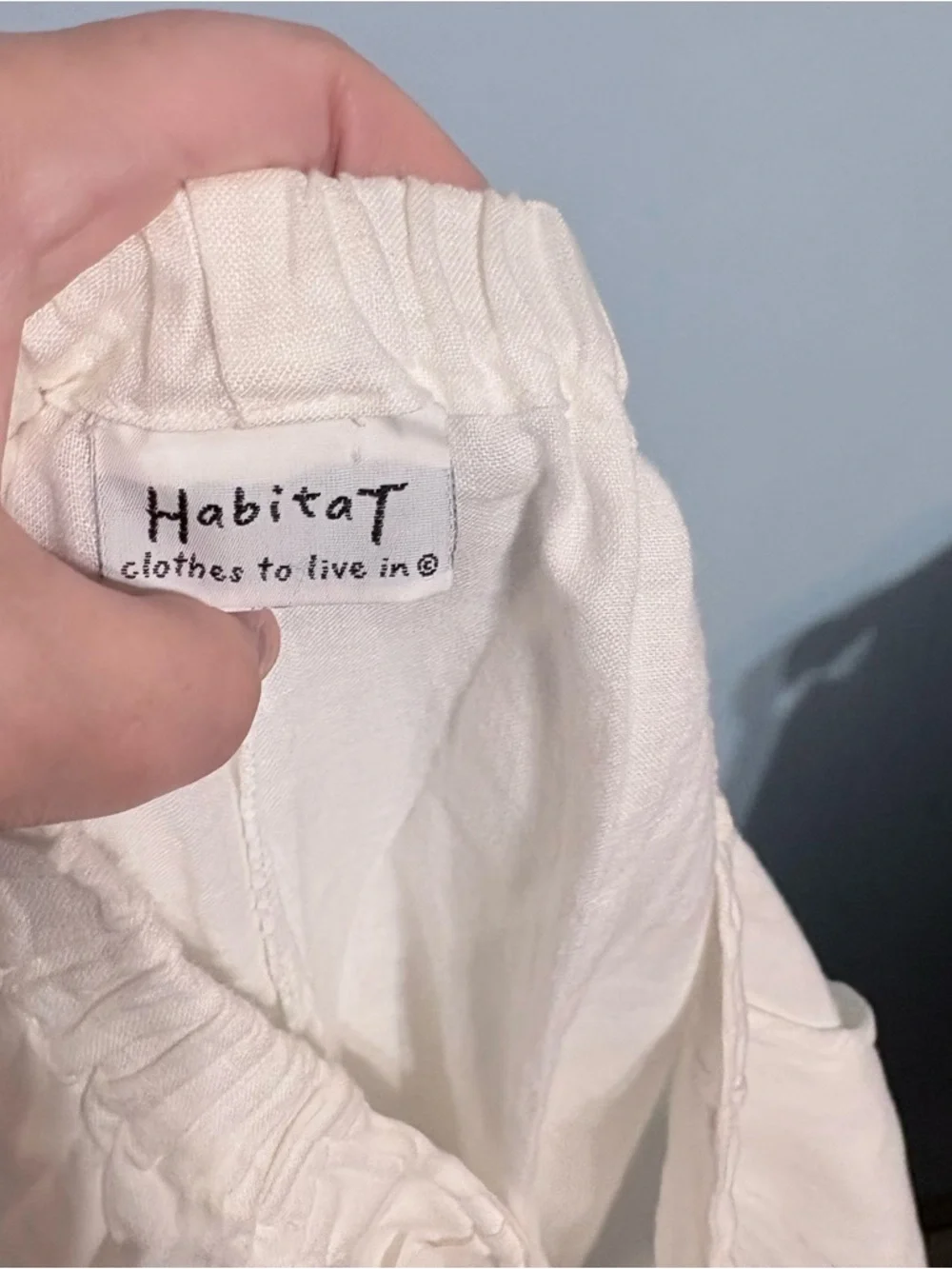 White Linen Wide-Leg Pants from Habitat size M - Picture 4 of 5